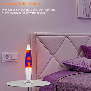 Lava Lamp 13.3-inch Motion Lamp, Lava Lamps for Adults and Kids,Silver Base Lamp with Orange/Yellow Wax in Purple Liquid,Christmas Halloween Decorative Lights Cool Stuff Birthday Gift