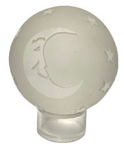 Celestial Elegance: Crystal Ball with Moon and Stars - 3.2 Inches in Diameter